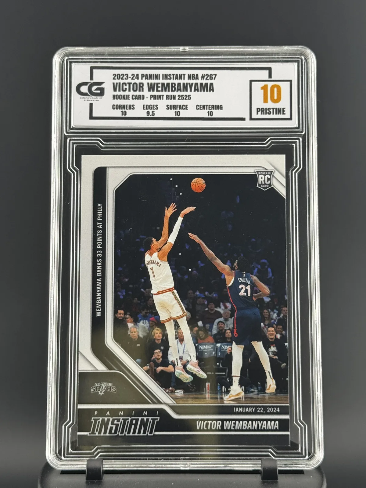 2023-24 Panini Instant Victor Wembanyama #267 RC CG 10 PRISTINE